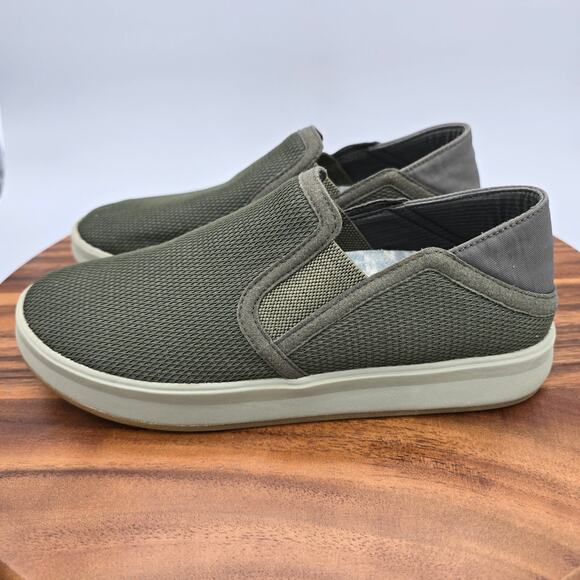OluKai Shoes Women's 7.5 Green Ki'ihele Slip On Low Top Casual Comfort Sneakers - Picture 3 of 8